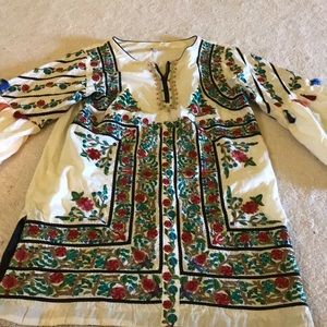 Cotton Kurt’a with beautiful embroidery